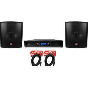 image2 Rockville SBG1188 18quot 2000W Pro DJ SubwoofersRPA12 5000w AmplifierCables