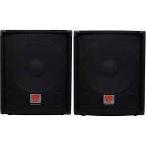 imageRockville 2 SBG1154 15quot 800W Passive 4Ohm Pro DJ Subwoofers MDFPole Mount