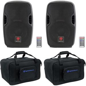imageRockville Pair BPA8 8quot Professional Powered Active 300w DJ PA Speaker w Bluetooth Bundle with Rockville Pair TB8 Lightweight Rugged Speaker Bag Carry Case for 8quot DJ PA Speakers