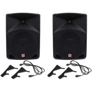 imageRockville Pair Power Gig RPG10 10quot Powered Active 1200 Watt 2Way DJ PA Speakers