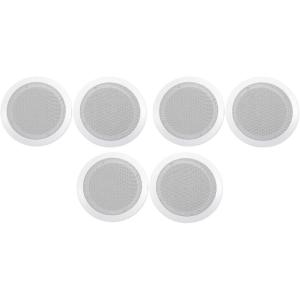 imageRockville CC65T White 65quot 70V Ceiling Speakers 40W 8Ohm Power Aimable Tweeter Flush Mount Paintable Grill for Restaurants Cafes Offices 6Piece