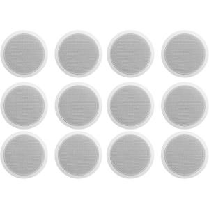 imageRockville CCL6T 6quot 70V Commercial Ceiling Speakers White HighPerformance Audio Easy Installation Wide Sound Dispersion for Restaurants and Offices 12Piece