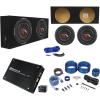 imageRockville W12T4S2 Bundle 2 12quot 1400W Peak350W RMS 2Ohm Shallow Mount Subwoofers RDSM12 Dual 12quot Sub Box KRYPTONM2 3000W 1Ohm Mono Amplifier RWK41 Amp Wiring Kit K2 Installation Kit 6items