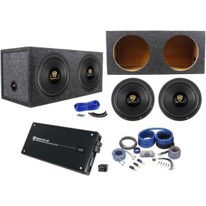 imageRockville 2 W12K9D4 12quot 8000w SubwoofersSealed Sub BoxMono AmplifierAmp Kit