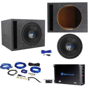 imageRockville K5 W12K5S2 12quot 1400w SubwooferVented Sub BoxMono AmplifierAmp Kit
