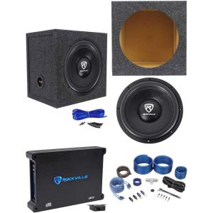 imageRockville W12K6D4 V2 12quot 2400w SubwooferSealed Sub BoxMono AmplifierAmp Kit