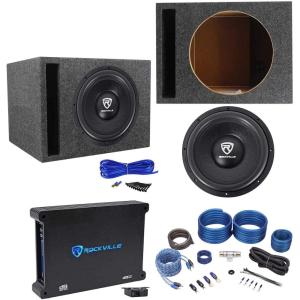 imageRockville W12K6D4 V2 12quot 2400w SubwooferVented Sub BoxMono AmplifierAmp Kit