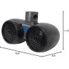 imageRockville 2 DWB65B Dual 65quot Black 1200w Marine Wakeboard Tower Speaker Systems