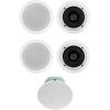 imageRockville Pair CC525T Black 525quot Commercial 70v Ceiling Speakers 2Way Audio Aimable Tweeter Paintable Grill for RestaurantsBarsCafesWHITE