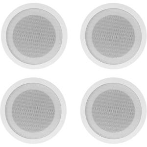 imageRockville CCL5T 4 70V 5quot Commercial Ceiling Speakers White Paintable Grills Easy Install Clear Audio Perfect for RestaurantsOfficesWhite