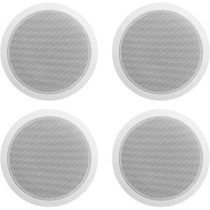 imageRockville CCL6T 4 70V 6quot Commercial Ceiling Speakers Paintable Grills Easy Install Custom Power Taps Perfect for RestaurantsOfficesWhite