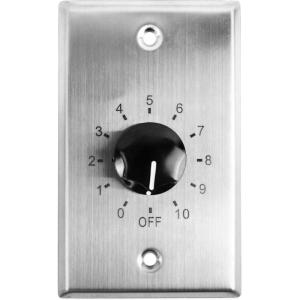 imageRockville VOL7035 Black 35W 70V Wall Volume Control Zone Controller 11Step Attenuation 1Gang Black Finish Durable Design for Commercial Audio SystemsSilver