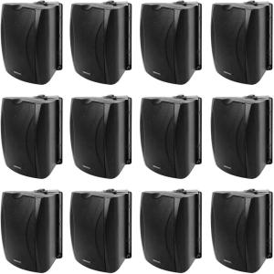 imageRockville WET6B 65quot Commercial 70V100V or 8 Ohm Wall Speaker IP55 Rated Waterproof ABS Cabinet Swivel Bracket Black for IndoorOutdoor Installations 12Piece