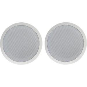 imageRockville Pair CC80T Black 8quot Commercial 70V Ceiling Speakers 20W 8 Ohm Aimable Tweeter Paintable Grill HighFidelity Sound for RestaurantsBarsCafesWhite