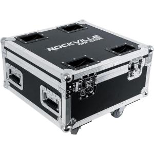 imageRockville 6RF CASE Charging Road Case for 8 Battery PAR 6RF Lights Stackable Design Shockproof Foam BuiltIn Wheels for Mobile DJs and Event Planners