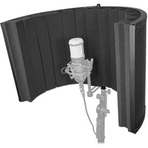 imageRockville ROCKSHIELD 4 Studio Mic Isolation Shield HighDensity Acoustic Foam Vertical Slot Design Adjustable Panels for Vocal Recording Podcasting and Streaming
