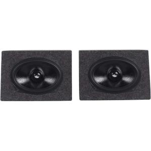 imageRockville RVL69W Bundle 2 6x9Inch 300Watt Peak150Watt RMS Each 4Ohm Cast Aluminum Competition Car Subwoofers 2 RS6X9PR Sealed 6x9 MDF Speaker Box Enclosures with Gold Terminals 4Items