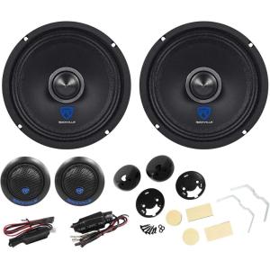 imageRockville RXM64 Bundle 2 65 in 150W 4 Ohm MidBass Driver Car Audio Speakers 2 RT6 1in 240W Silk Dome Neo Tweeters with Crossovers 4Items
