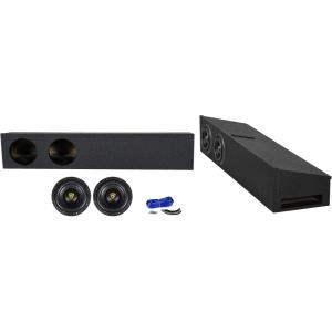 imageRockville W8K9D2 Bundle 2 8 2000W PEAK500W RMS Dual 2Ohm Car Subwoofers Dual 8 Underseat Subwoofer Enclosure for Ford F150 Super Crew 20092020 Sub Box Installation Kit 4Items