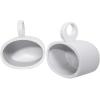 imageRockville MAC69W Bundle 2 6x9 in White Aluminum Wakeboard Tower Speaker Pod Enclosures 2 MAC360W 360 Swivel Wakeboard TowerSurface Mount Clamps for Pods 4Items