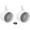 imageRockville MAC80W Bundle 2 White Aluminum 77 in Wakeboard Tower Speaker Pod Enclosures 2 MAC360W 360 Swivel Surface or Tower Mount Clamps 4Items