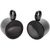 imageRockville MAC90B Bundle Pair 8in Black Aluminum Wakeboard Tower Speaker Enclosures for RZRATVUTV Pair MAC360B 360 Swivel Surface Mount Clamps 4Items