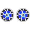 imageRockville RKL80MW Bundle 2 Pairs 8 in 900Watt Peak Marine LED Speakers 4 Ohm 40Hz20kHz 2 DMAC80W Dual 77 in White Aluminum Wakeboard Tower Enclosures 4Items