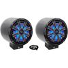 image2 Kicker KM8 8 LED 360 Swivel Black Aluminum Surface Mount Boat Speakers