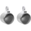 imageRockville MAC90S Bundle 2 8 in Polished Silver Aluminum Wakeboard Tower Speaker Enclosures 2 MAC360C Swivel Chrome 360 Swivel amp Surface Mount Clamps 4Items