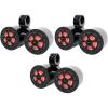imageRockville RKL65MBW Bundle 3 Pair 65in Marine Wakeboard LED Speakers 350W Peak85W RMS Per Speaker with Black White Grilles 3 DMAC65B Dual 65 in Aluminum Wakeboard Tower Enclosures 6Items