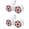 imageRockville RKL65MBW Bundle 4 65 in 700W Peak  170W RMS Marine Boat Speakers wLED BlackWhite Grilles Included 2 DMAC65W Dual 65 in White Aluminum Wakeboard Tower Speaker Enclosures 6Items