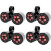 imageRockville RKL65MBW Bundle 4 Pairs 65 700W peak170W RMS Marine LED Speakers 4 DMAC65B Dual 65 Wakeboard Tower Enclosures BlackWhite Grilles 8Items