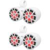 imageRockville RKL80MW Bundle 2 Pairs 8 in 900Watt Peak Marine LED Speakers 4 Ohm 40Hz20kHz 2 DMAC80W Dual 77 in White Aluminum Wakeboard Tower Enclosures 4Items