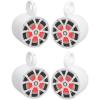imageRockville RKL80MW Bundle 4 8 in 900Watt White LED Wakeboard Tower Speakers 4 MAC80W 77 in White Aluminum Tower Speaker Pod Enclosures 8Items