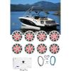 imageRockville RKL80MW Bundle 4 Pair of 8 900W Marine Boat LED Speakers RXM8BTW 8Channel 1500W Class D Bluetooth Amplifier RMWK4 4 AWG Waterproof Wire Kit6 Items