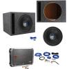 imageRockville W12K5S4 Bundle 12 in 1400W Car Audio Subwoofer RXAT1 2Channel 1500W Amplifier RWK81 Amp Installation Kit RSV12 12 in Vented Subwoofer Enclosure Box Complete Installation Kit 5Items