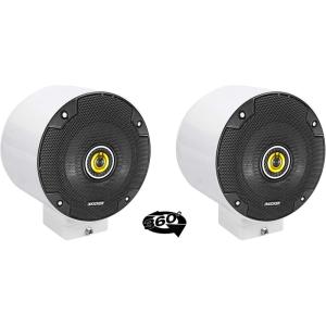 image2 Kicker CSC54 525 360 Swivel White Aluminum Surface Mount Speakers