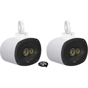 image2 Kicker CSC693 6x9 360 Swivel White Aluminum Wakeboard Tower Speakers
