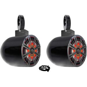 image2 Kicker KM65 65 LED 360 Swivel Black Aluminum Wakeboard Tower Speakers