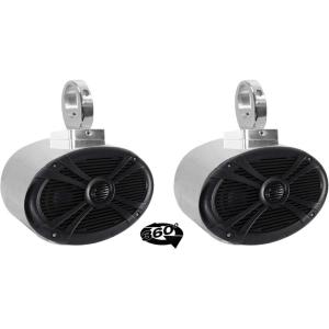 imageRockville 2 6x9 1000w 360 Degree Swivel Chrome Wakeboard Tower Speakers