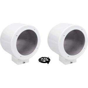 imageRockville 2 MAC525W 525 360 Swivel White Aluminum Surface Mount Speaker Pods