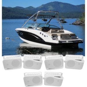 imageRockville HP4S 4in 360W Peak 120W RMS Per Pair Outdoor Indoor Home Theater Speakers Swivel Bracket Mount for Patio and Boat Use 3Pairs