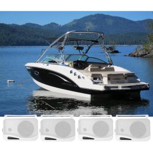 imageRockville HP4S8 4in 360W Peak  120W RMS OutdoorIndoor Speakers 8 Ohm IPX44 WeatherResistant Swivel Brackets Removable Paintable Grills for Patio and Boat Use 4Piece