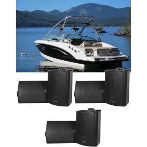 imageRockville HP5S 525 in 420W Peak  140W RMS OutdoorIndoor Speakers IPX44 Weatherproof Swivel Wall Mount for Boats 3Pairs