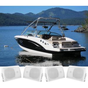 imageRockville HP5S8 525 in 420W Peak140W RMS Per Pair Outdoor Indoor Home Theater Speaker with Swivel Bracket Weather Resistant Design Clear Full Range Sound for Homes Patios and Boats 2Pairs