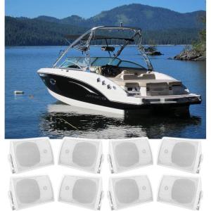 imageRockville HP5S8 525 in Outdoor Indoor Home Theater Speaker Pair 420Watt Peak 140Watt RMS Per Pair IPX44 Waterproof Swivel Bracket 8 Ohm 4Piece