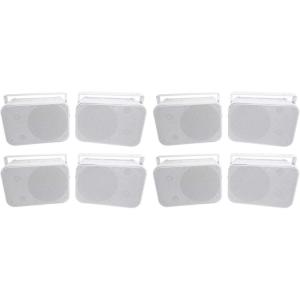 imageRockville HP65S 65 Marine Box Speakers for Indoor Outdoor Use 500Watt Peak 80Watt RMS per Speaker 4 Ohm Polypropylene Cone Rubber Surround Swivel Bracket IPX44 Weatherproof 4Pair 8Piece