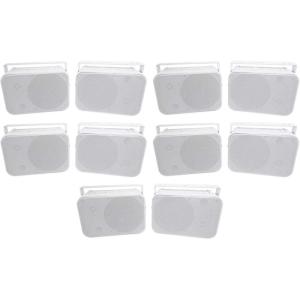 imageRockville HP65S 65 in 500W Peak 160W RMS Marine Box Speakers with Swivel Bracket for Boats 4 Ohms IPX44 WeatherResistant 10Piece