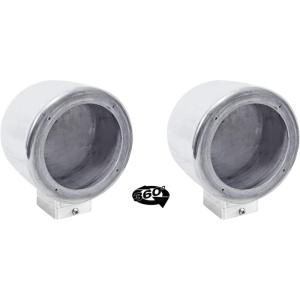imageRockville MAC525S Bundle Pair 525 in Speaker Pod Enclosures Pair MAC360C 360 Degree Swivel Surface Mount Kits Polished Chrome 2Items
