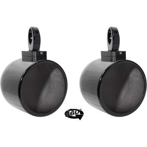 imageRockville MAC80B Bundle 2 77in Black Aluminum Wakeboard Tower Speaker Pod Enclosures 2 MAC360B 360 Swivel Surface Mount Clamps for Boat Towers 4Items